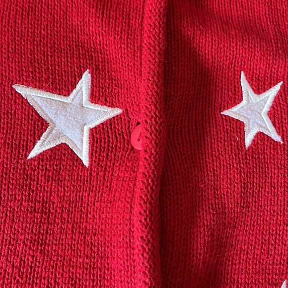 Vintage QUACKER FACTORY Size Large 4th Of July America USA Cardigan Cotton Ramie - Picture 9 of 13